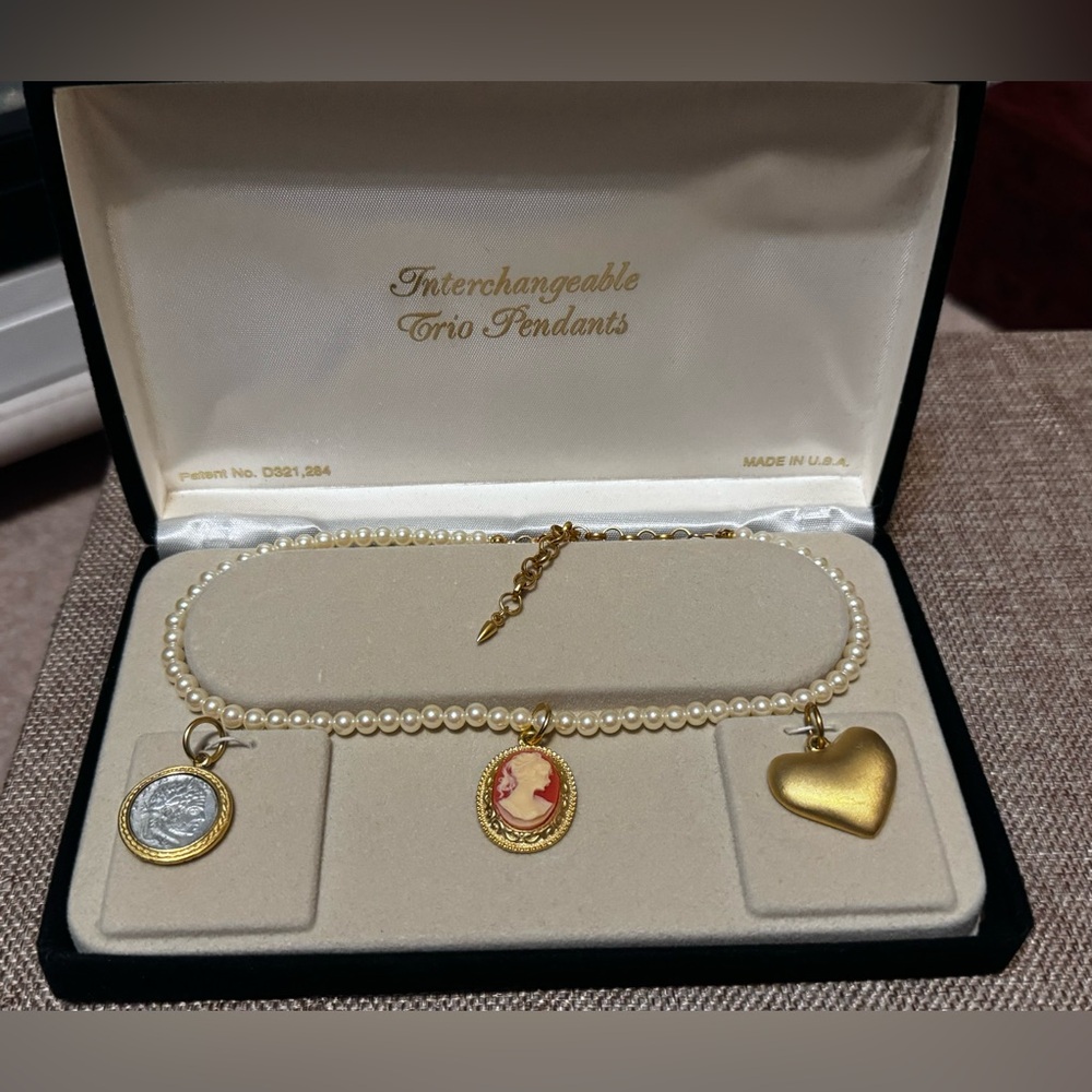 Interchangeable Trio Pendant Necklace Set,VTG✨